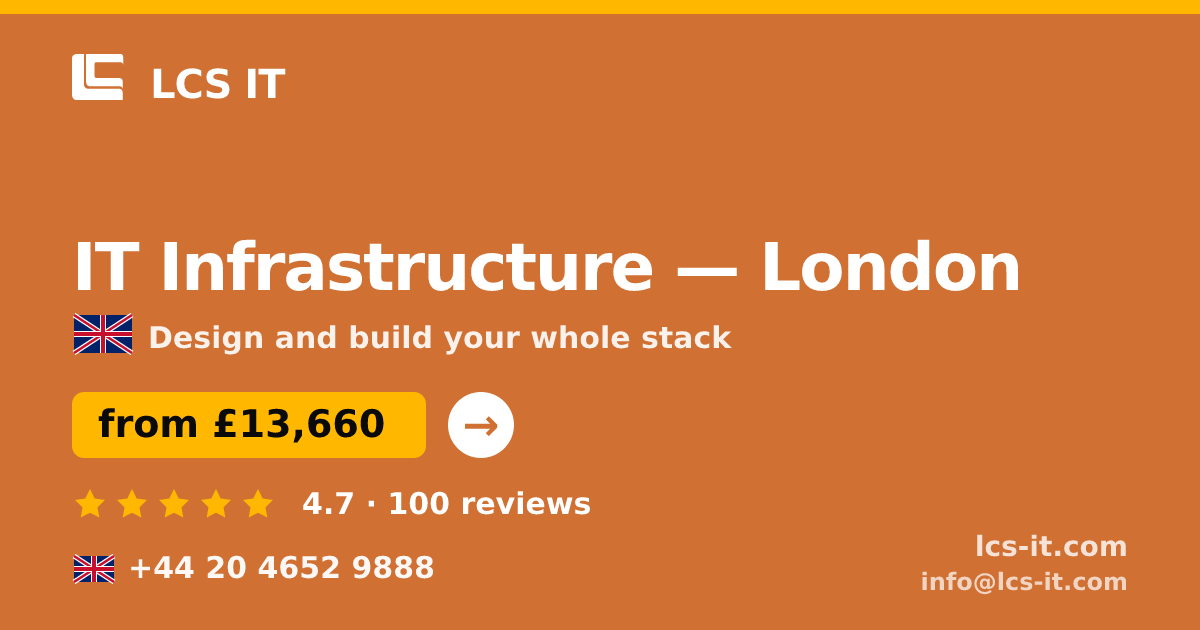 IT Infrastructure in London — from £13,660 per project, rated 4.7/5 by 100 reviews