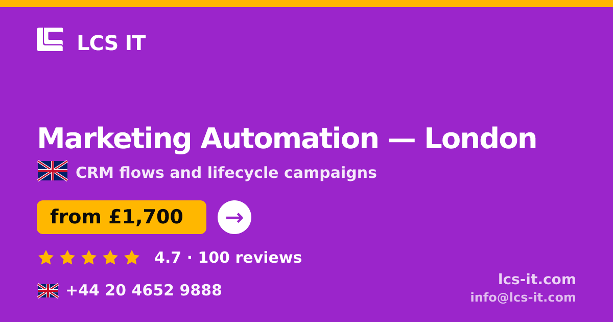 Marketing Automation in London — from £1,700 per month, rated 4.7/5 by 100 reviews