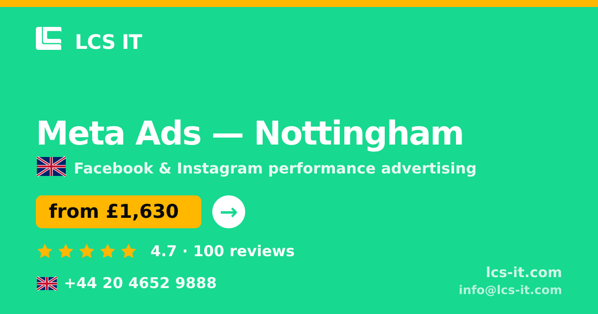 Meta Ads in Nottingham — from £1,630 per month, rated 4.7/5 by 100 reviews