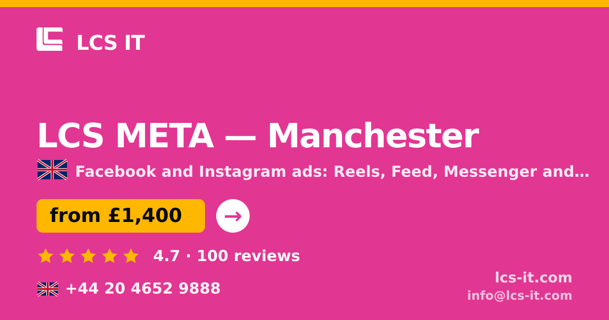 LCS META in Manchester — from £1,400 per month, rated 4.7/5 by 100 reviews