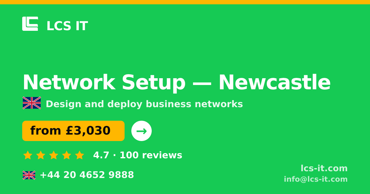 Network Setup in Newcastle — from £3,030 per project, rated 4.7/5 by 100 reviews