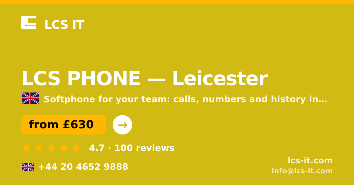 LCS PHONE in Leicester — from £630 per month, rated 4.7/5 by 100 reviews