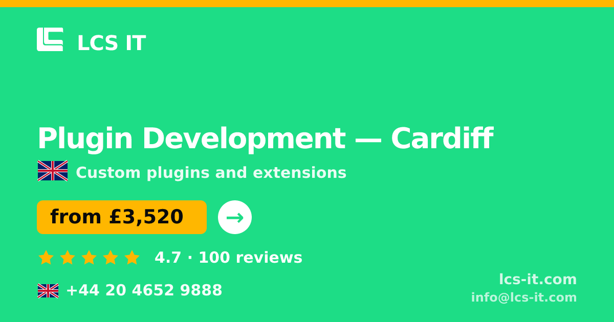 Plugin Development in Cardiff — from £3,520 per project, rated 4.7/5 by 100 reviews