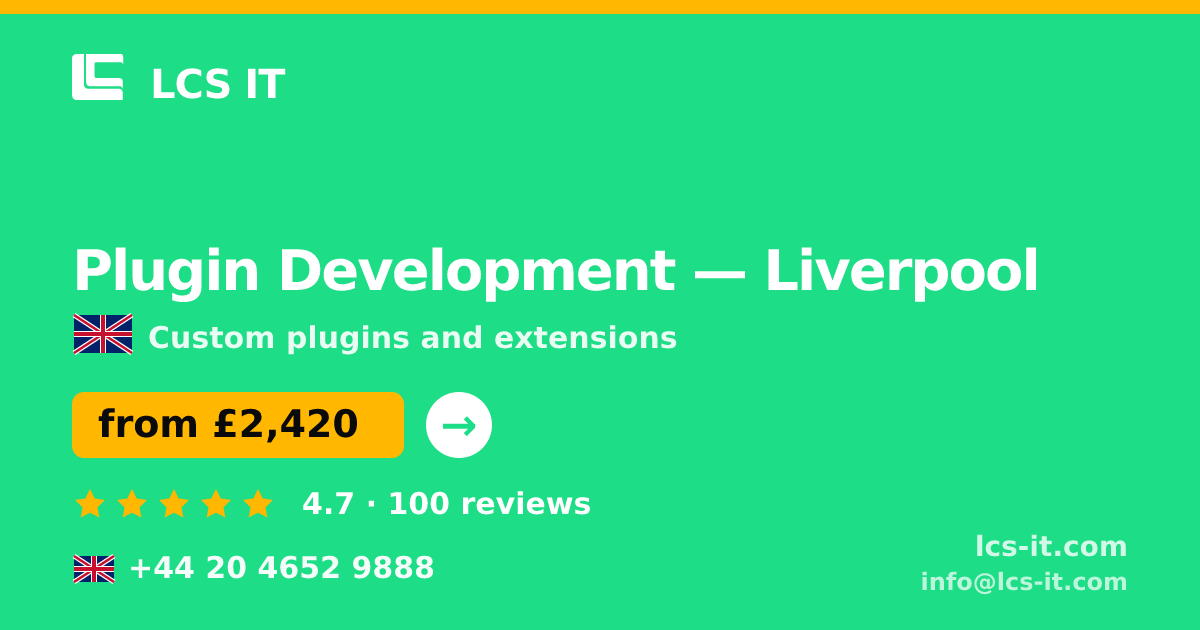 Plugin Development in Liverpool — from £2,420 per project, rated 4.7/5 by 100 reviews