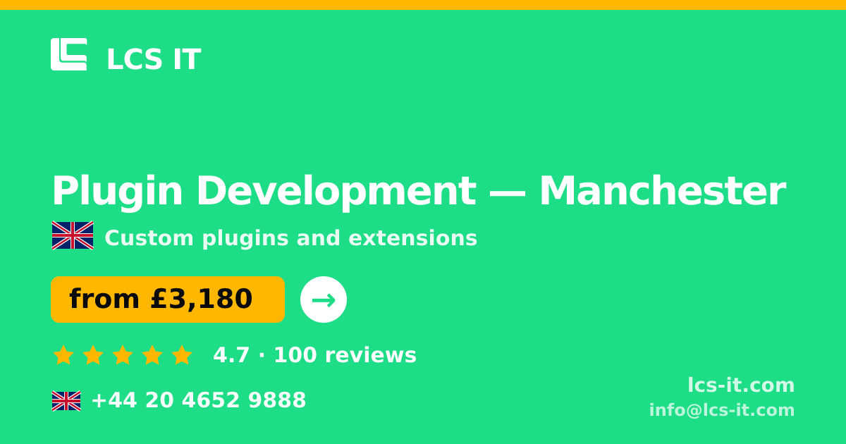 Plugin Development in Manchester — from £3,180 per project, rated 4.7/5 by 100 reviews