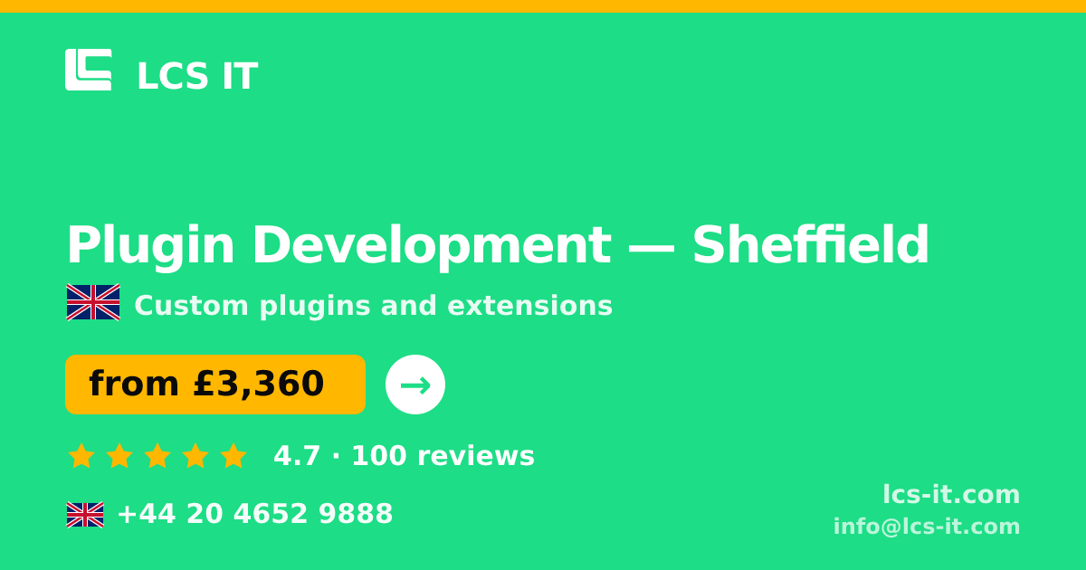 Plugin Development in Sheffield — from £3,360 per project, rated 4.7/5 by 100 reviews