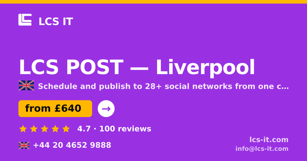 LCS POST in Liverpool — from £640 per month, rated 4.7/5 by 100 reviews
