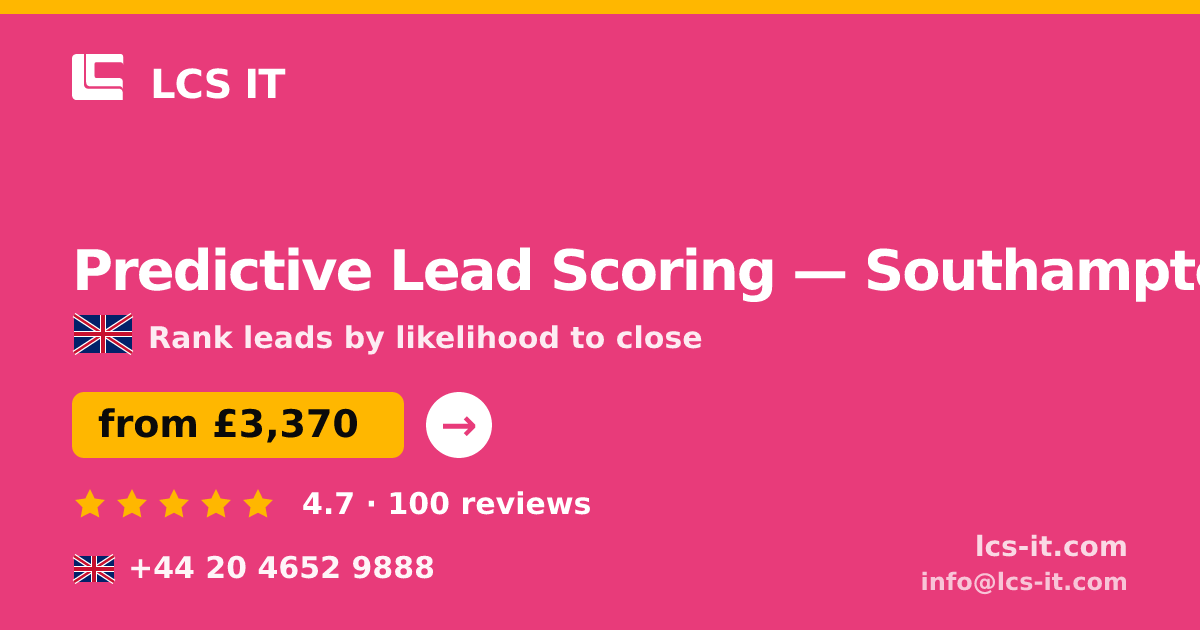 Predictive Lead Scoring in Southampton — from £3,370 per project, rated 4.7/5 by 100 reviews