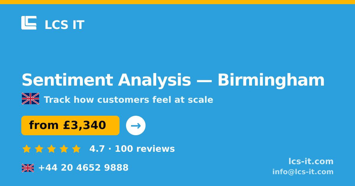 Sentiment Analysis in Birmingham — from £3,340 per project, rated 4.7/5 by 100 reviews