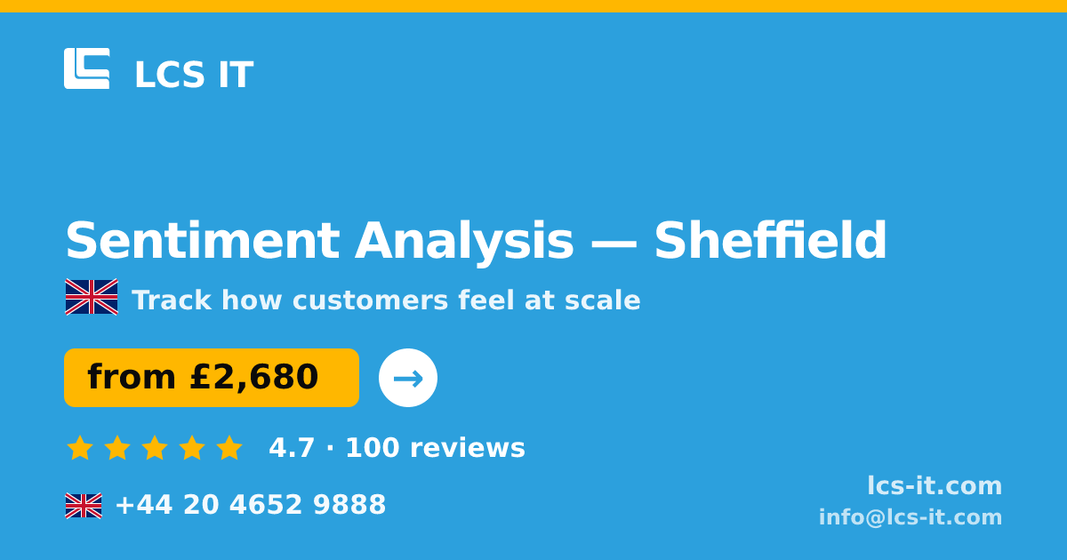 Sentiment Analysis in Sheffield — from £2,680 per project, rated 4.7/5 by 100 reviews
