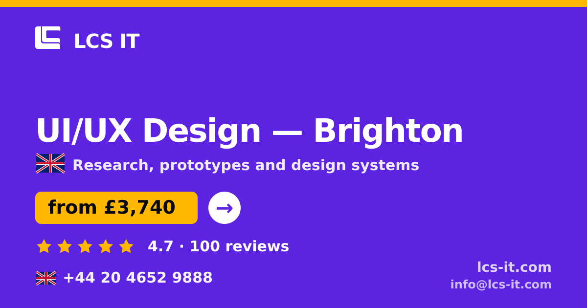 UI/UX Design in Brighton — from £3,740 per project, rated 4.7/5 by 100 reviews
