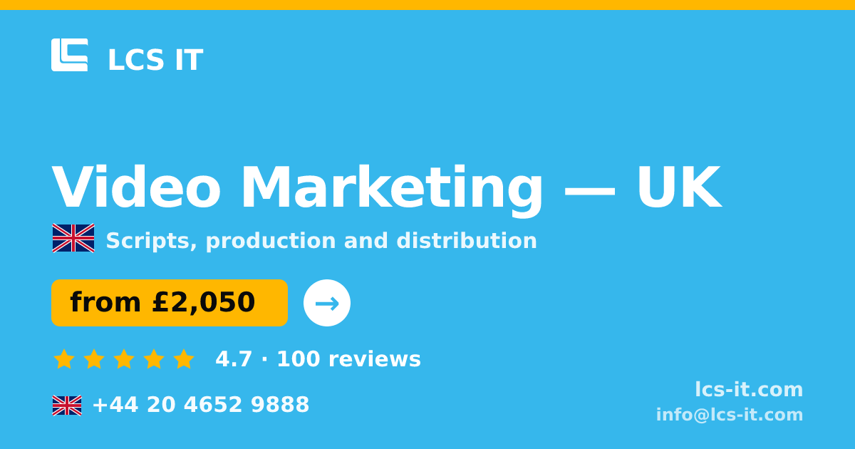 Video Marketing in the UK — from £2,050 per project, rated 4.7/5 by 100 reviews
