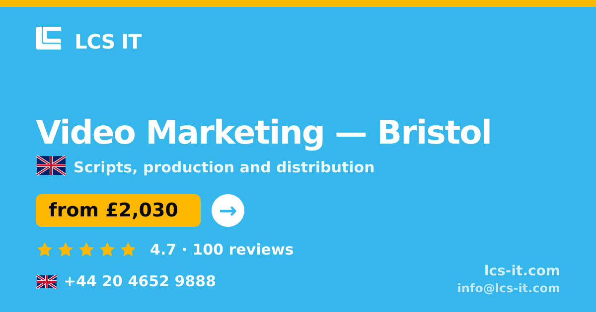 Video Marketing in Bristol — from £2,030 per project, rated 4.7/5 by 100 reviews