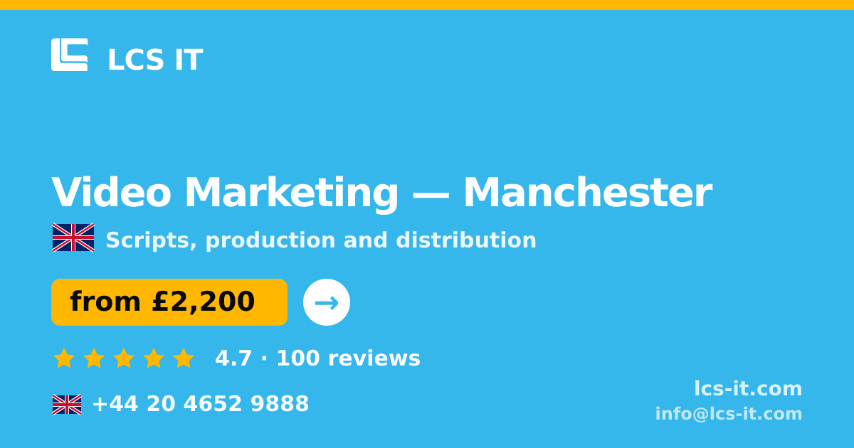 Video Marketing in Manchester — from £2,200 per project, rated 4.7/5 by 100 reviews