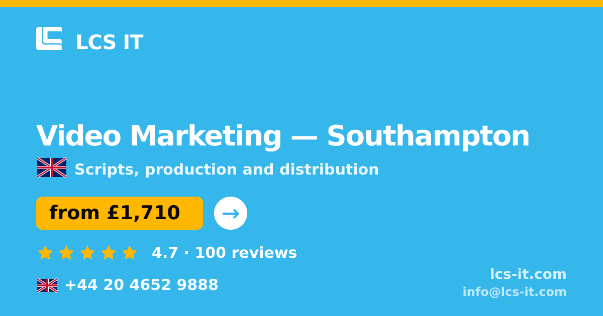 Video Marketing in Southampton — from £1,710 per project, rated 4.7/5 by 100 reviews