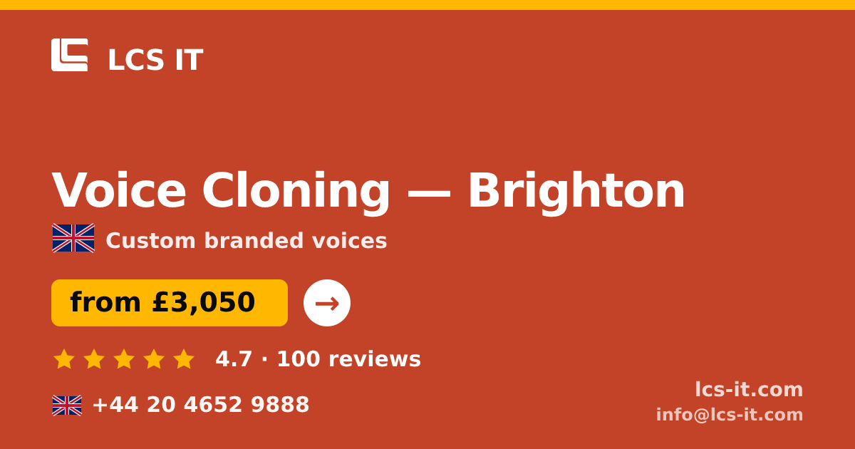 Voice Cloning in Brighton — from £3,050 per project, rated 4.7/5 by 100 reviews