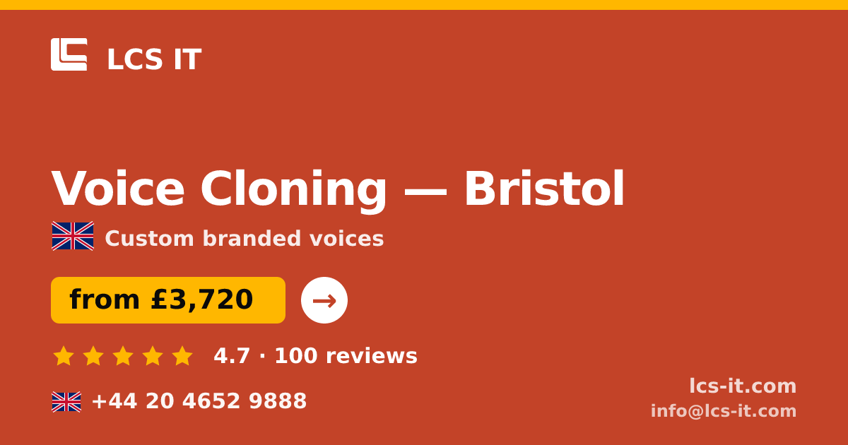 Voice Cloning in Bristol — from £3,720 per project, rated 4.7/5 by 100 reviews