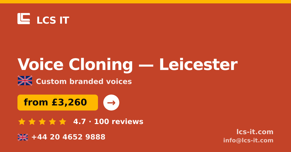 Voice Cloning in Leicester — from £3,260 per project, rated 4.7/5 by 100 reviews