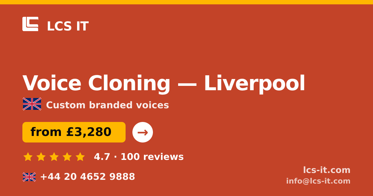 Voice Cloning in Liverpool — from £3,280 per project, rated 4.7/5 by 100 reviews