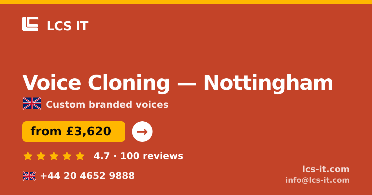 Voice Cloning in Nottingham — from £3,620 per project, rated 4.7/5 by 100 reviews