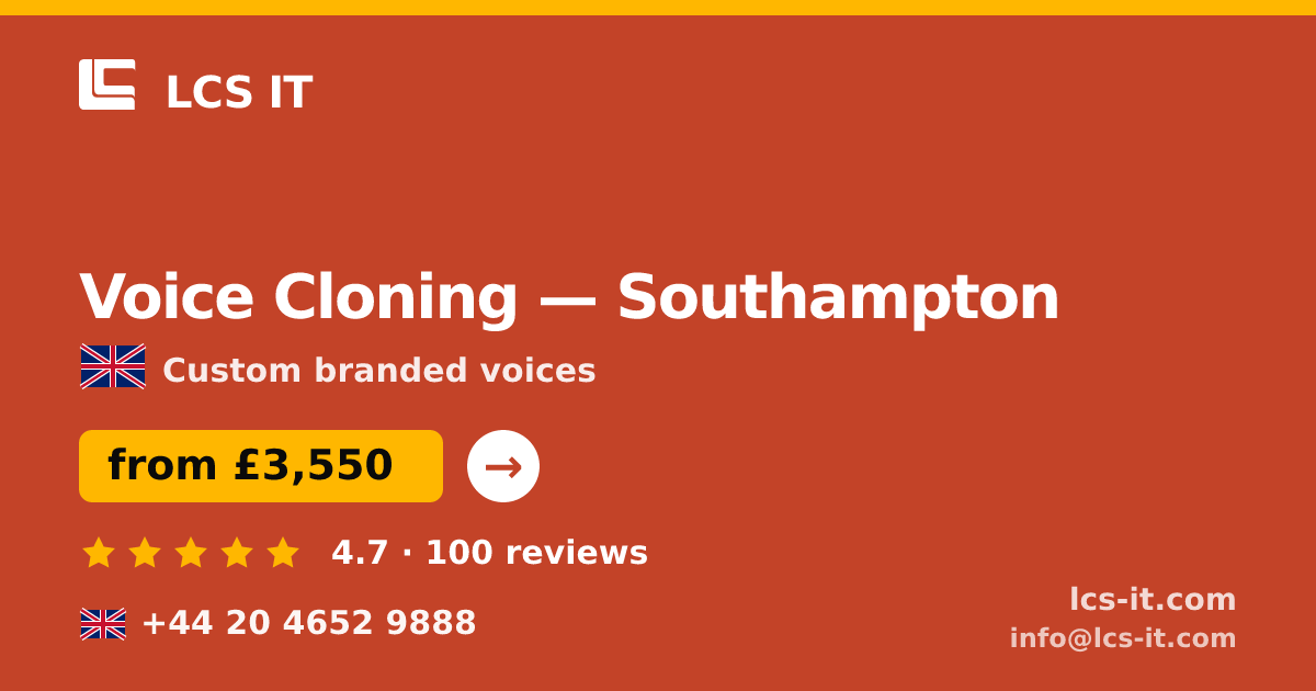 Voice Cloning in Southampton — from £3,550 per project, rated 4.7/5 by 100 reviews