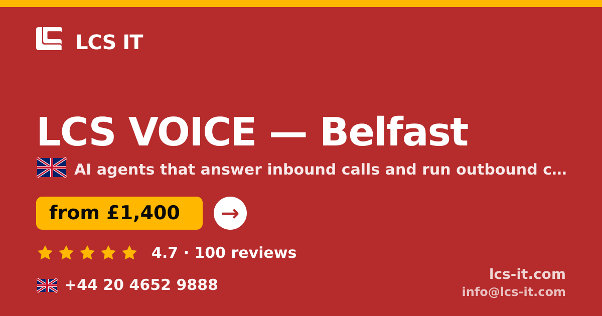 LCS VOICE in Belfast — from £1,400 per month, rated 4.7/5 by 100 reviews