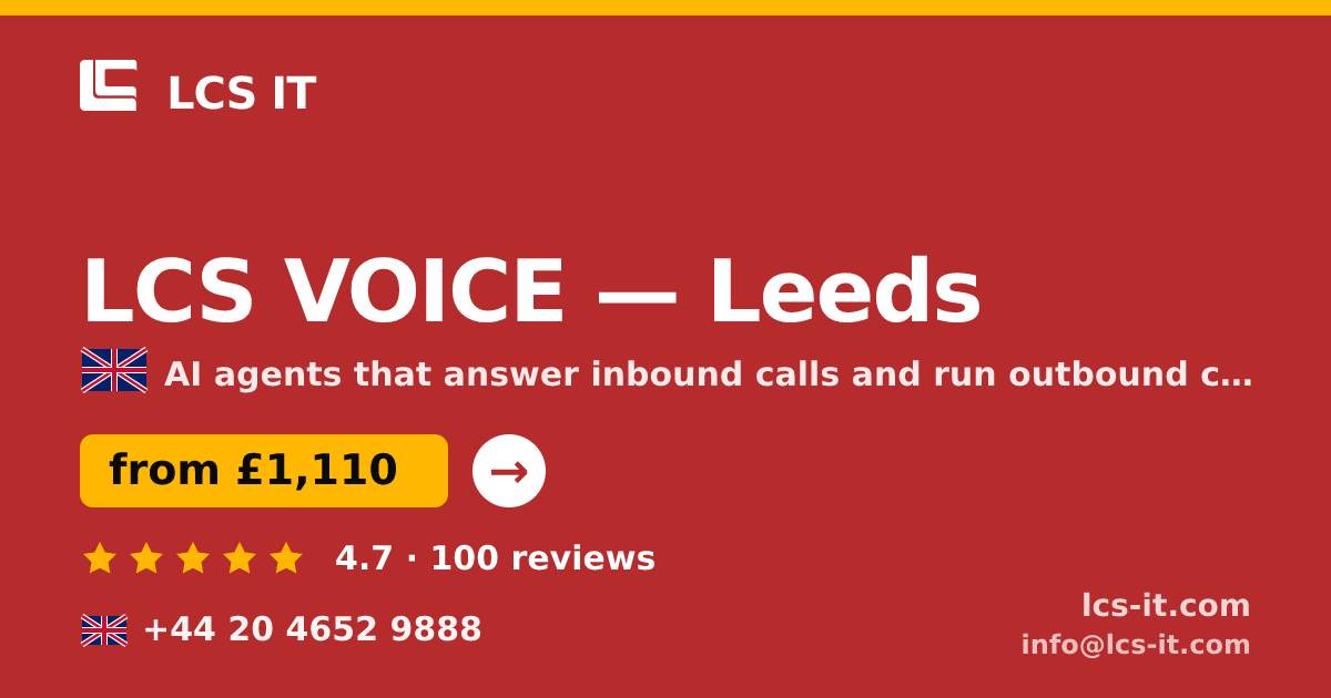 LCS VOICE in Leeds — from £1,110 per month, rated 4.7/5 by 100 reviews