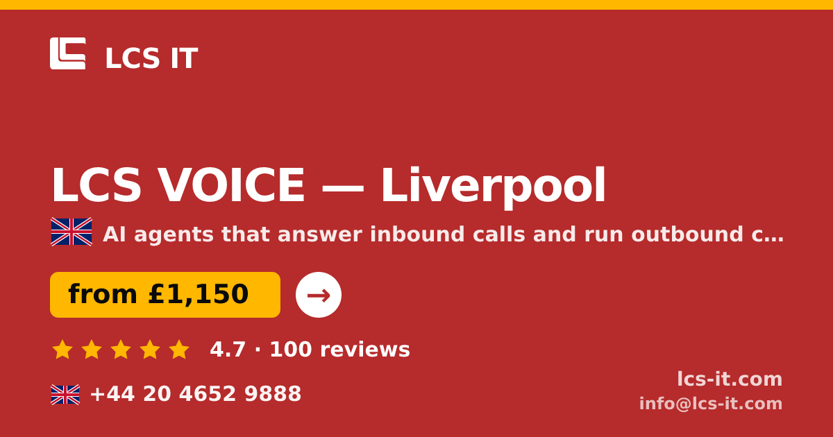 LCS VOICE in Liverpool — from £1,150 per month, rated 4.7/5 by 100 reviews