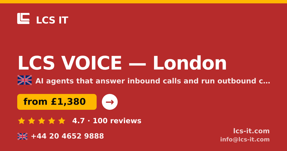 LCS VOICE in London — from £1,380 per month, rated 4.7/5 by 100 reviews