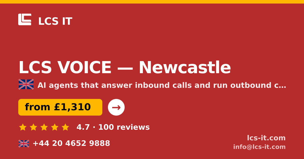LCS VOICE in Newcastle — from £1,310 per month, rated 4.7/5 by 100 reviews