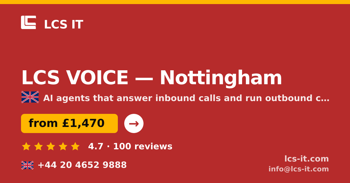 LCS VOICE in Nottingham — from £1,470 per month, rated 4.7/5 by 100 reviews