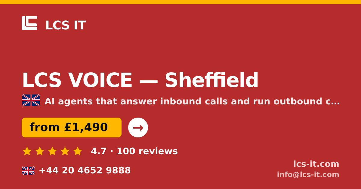 LCS VOICE in Sheffield — from £1,490 per month, rated 4.7/5 by 100 reviews