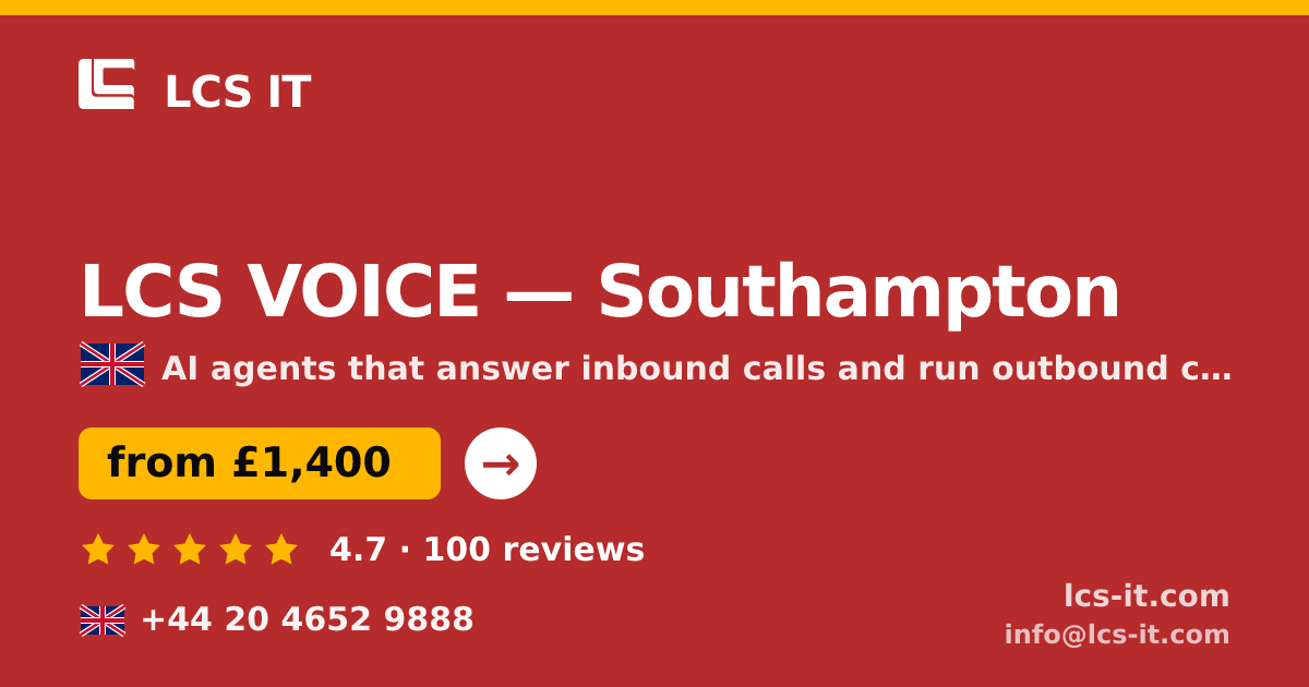LCS VOICE in Southampton — from £1,400 per month, rated 4.7/5 by 100 reviews