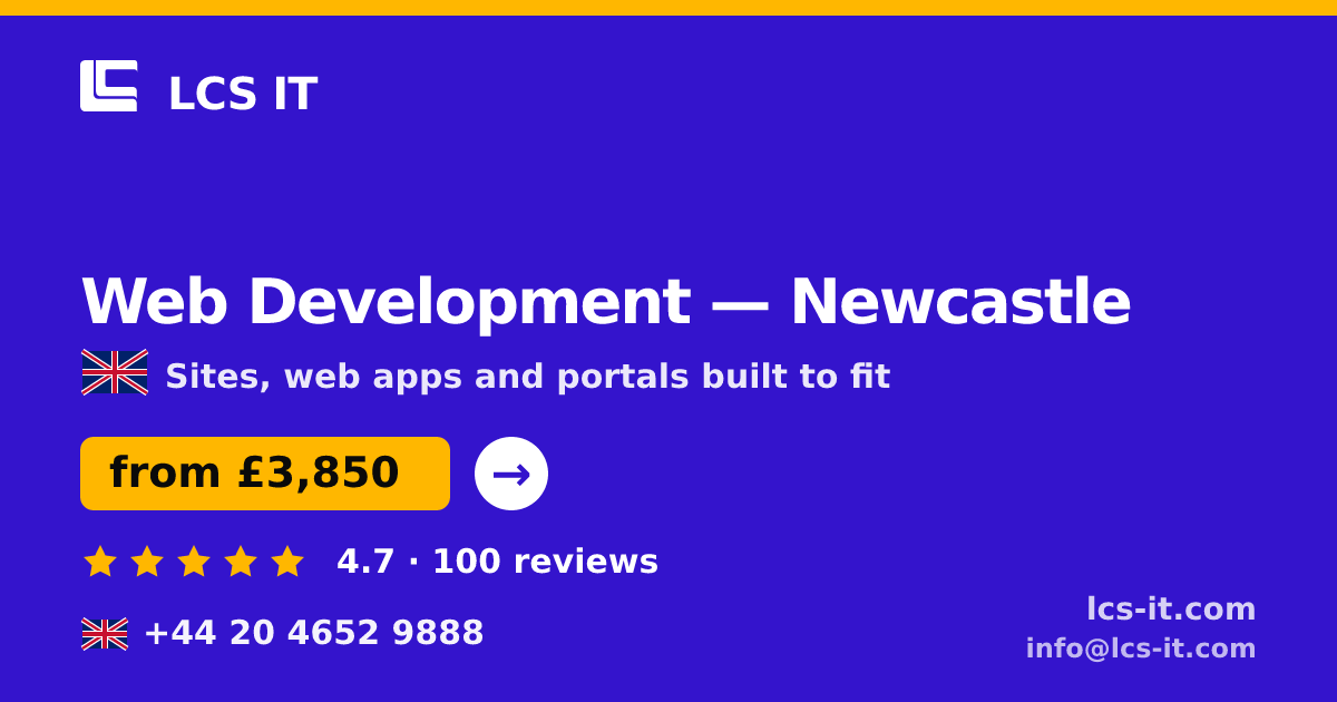 Web Development in Newcastle — from £3,850 per project, rated 4.7/5 by 100 reviews